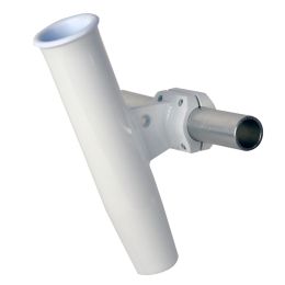 C.E. Smith Aluminum Horizontal Clamp-On Rod Holder 1.66" OD - White Powder Coated w/Sleeve