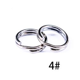 50pcs Fishing Split Rings Crank Hard Bait Snap Stainless Steel Double Loop Split Open Carp Fishing Connector Accessories Pesca (Color: 4)