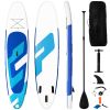 10ft Inflatable Stand Up Paddle Board 6'' Thick with Aluminum Paddle Leash Backpack | Wide Stance;  Surf Control;  Non-Slip Deck | Youth & Adult Stand