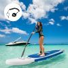 10ft Inflatable Stand Up Paddle Board 6'' Thick with Aluminum Paddle Leash Backpack | Wide Stance;  Surf Control;  Non-Slip Deck | Youth & Adult Stand