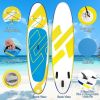 10ft Inflatable Stand Up Paddle Board 6'' Thick with Aluminum Paddle Leash Backpack | Wide Stance;  Surf Control;  Non-Slip Deck | Youth & Adult Stand