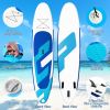 10ft Inflatable Stand Up Paddle Board 6'' Thick with Aluminum Paddle Leash Backpack | Wide Stance;  Surf Control;  Non-Slip Deck | Youth & Adult Stand